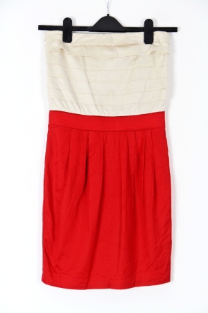 Béžovočervené  šaty